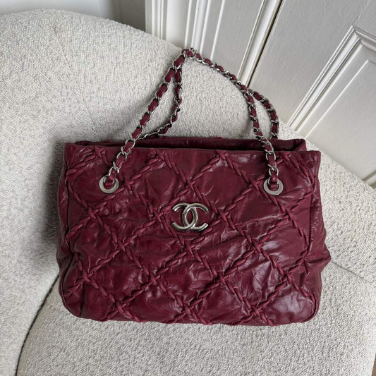 2011 Chanel CC Ultra Stitch Chain Bordeaux Shoulder Bag