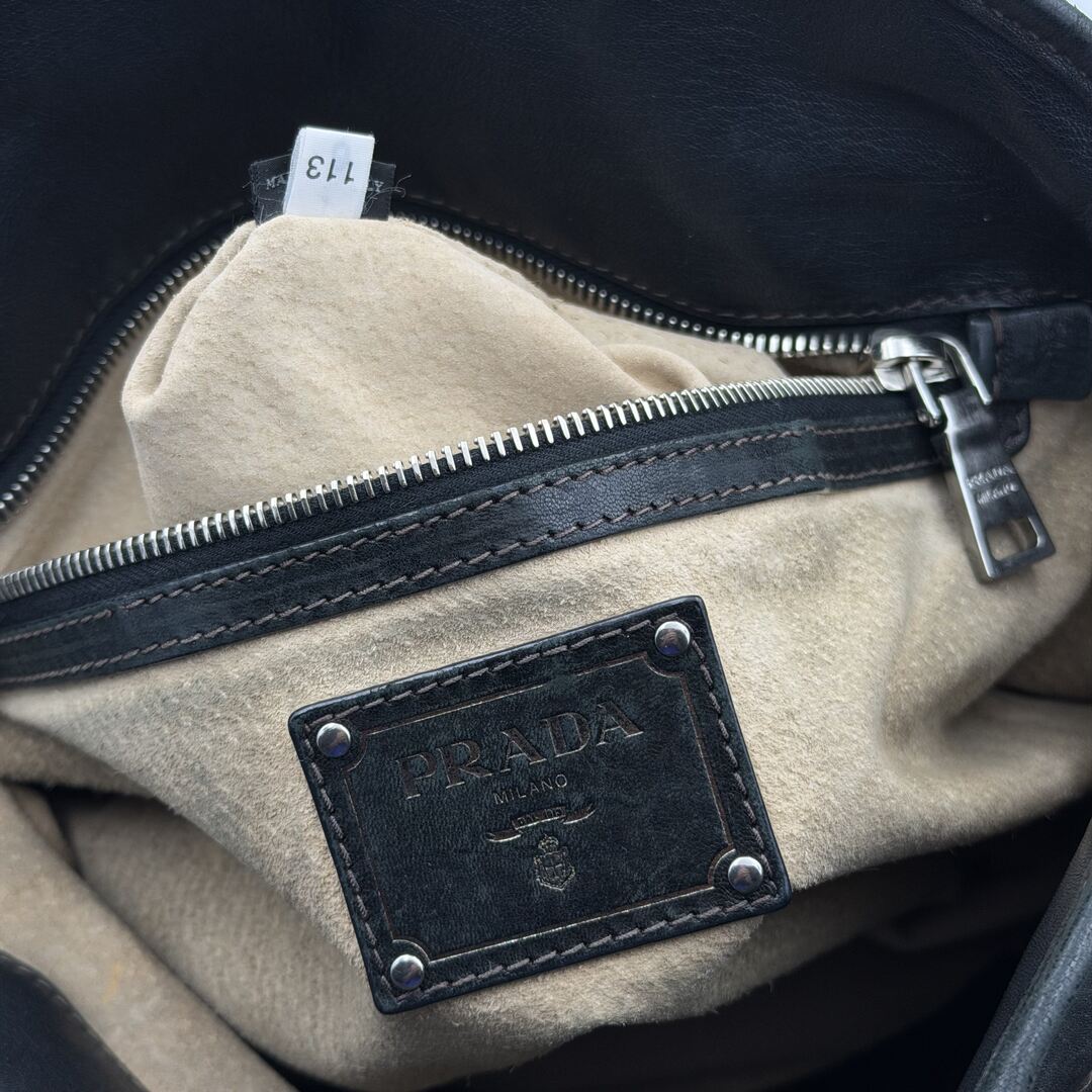 Prada Tessuto Nylon Camouflage Studded Dome Handbag