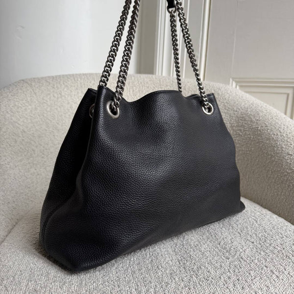 Gucci Soho Studded Chain Black Leather Tote Bag