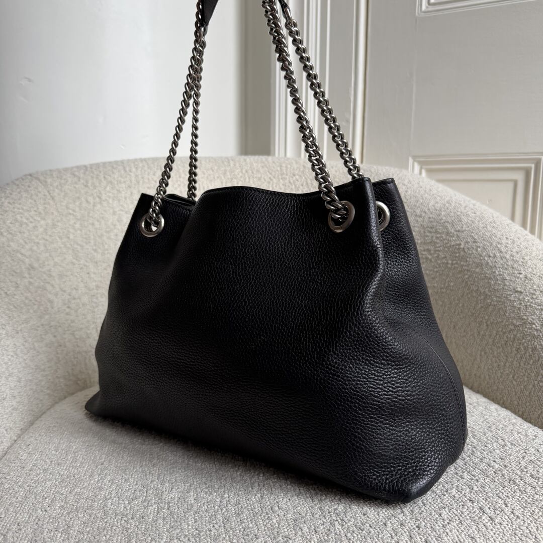 Gucci Soho Studded Chain Black Leather Tote Bag