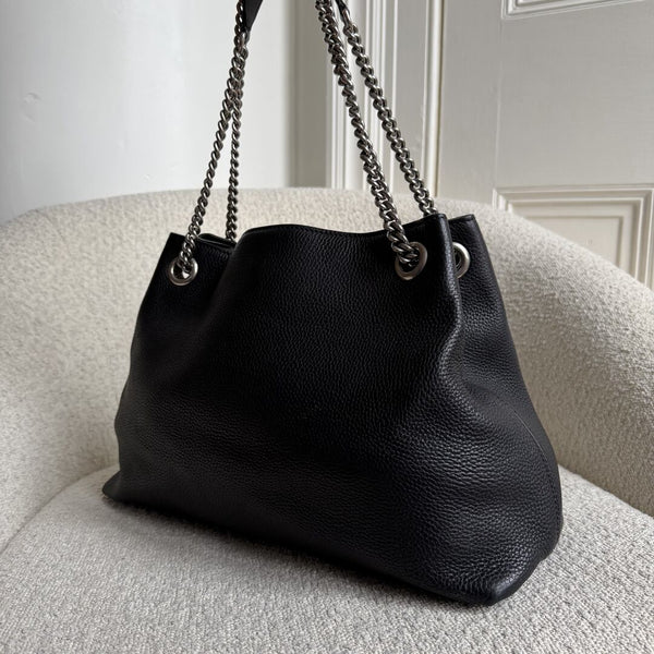 Gucci Soho Studded Chain Black Leather Tote Bag