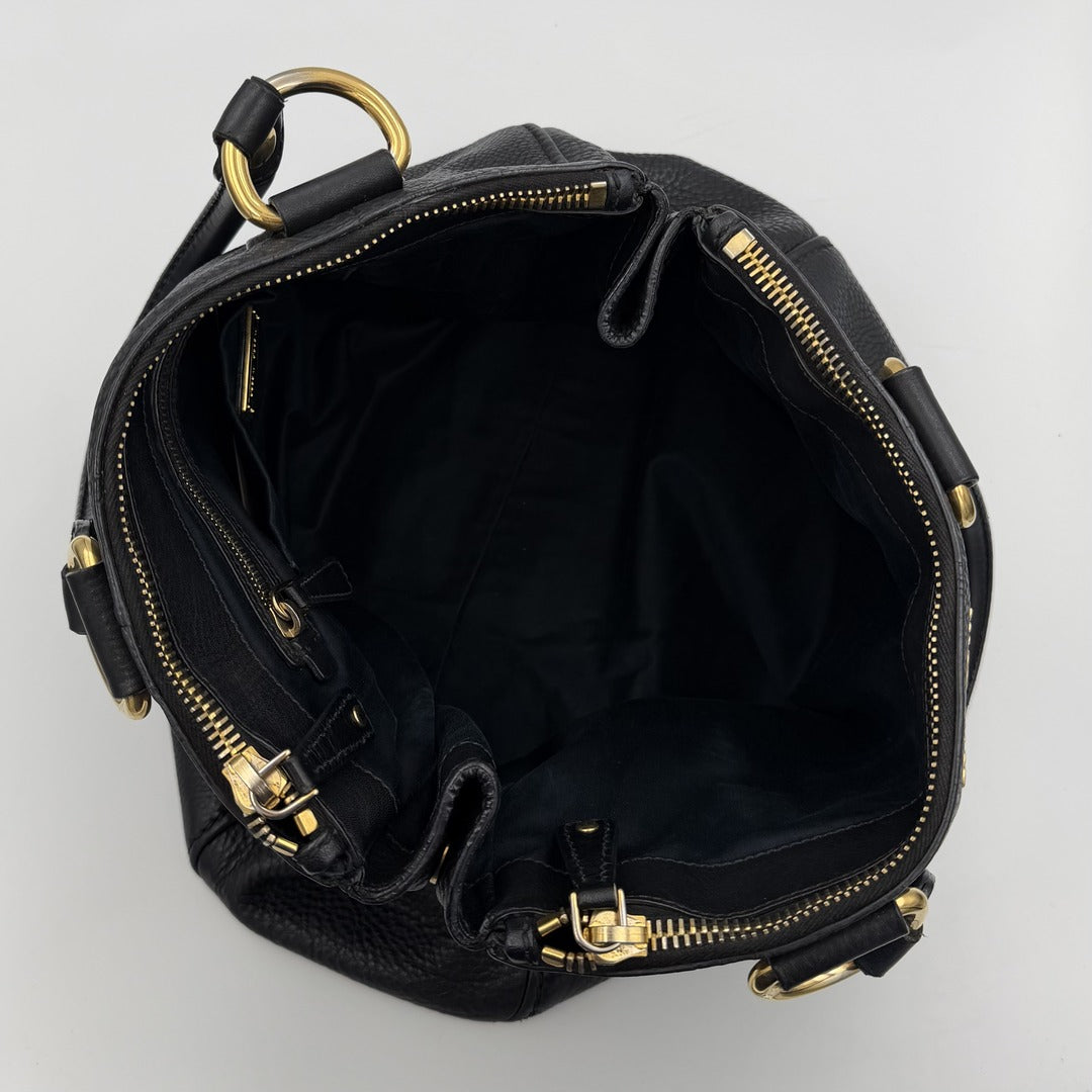 2013 Miu Miu Vitello Leather Black Shoulder Bag