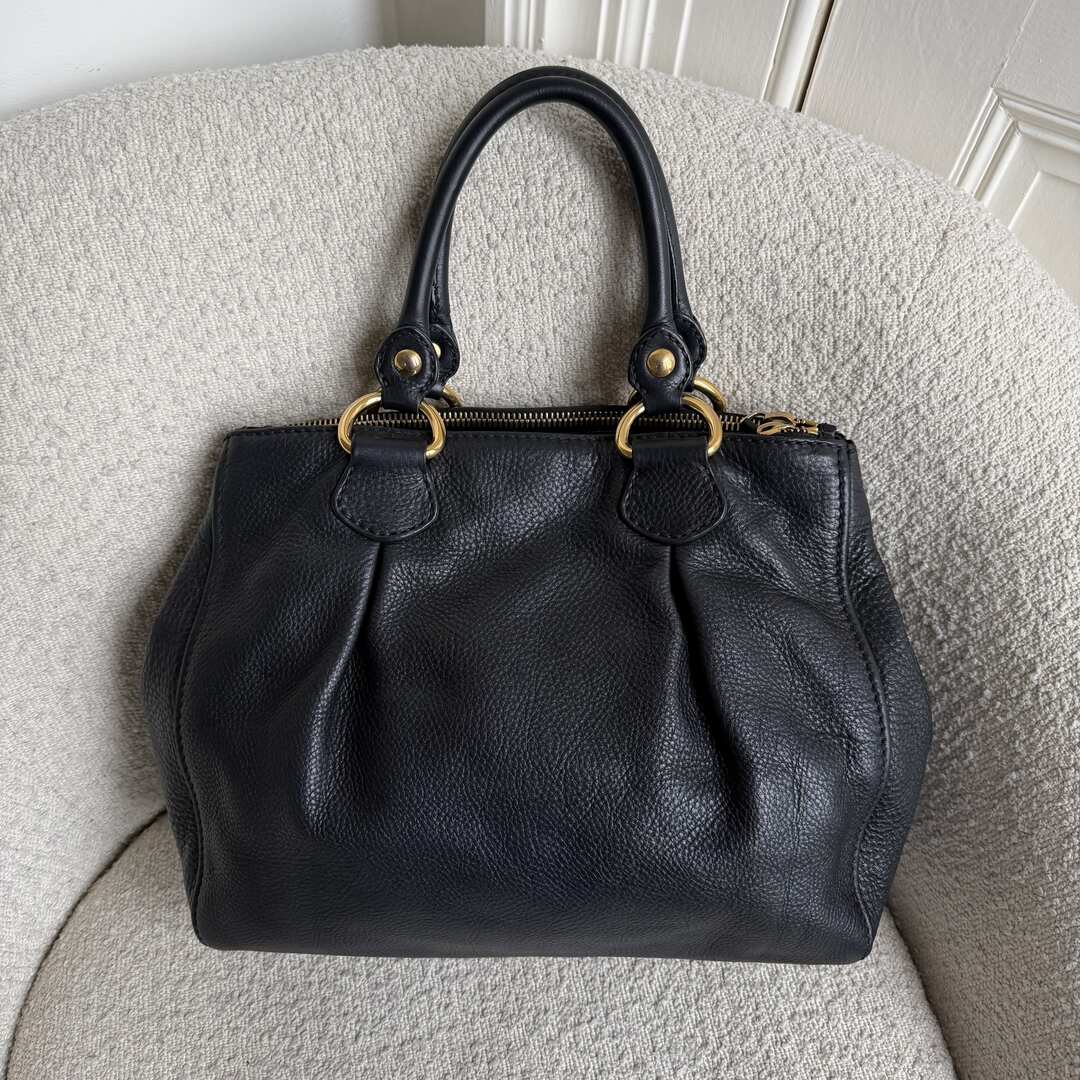 2013 Miu Miu Vitello Leather Black Shoulder Bag