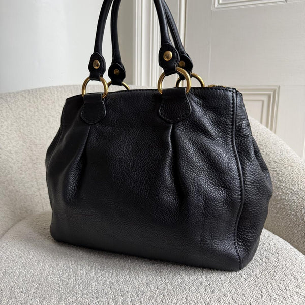 Miu Miu Vitello Leather Black Shoulder Bag