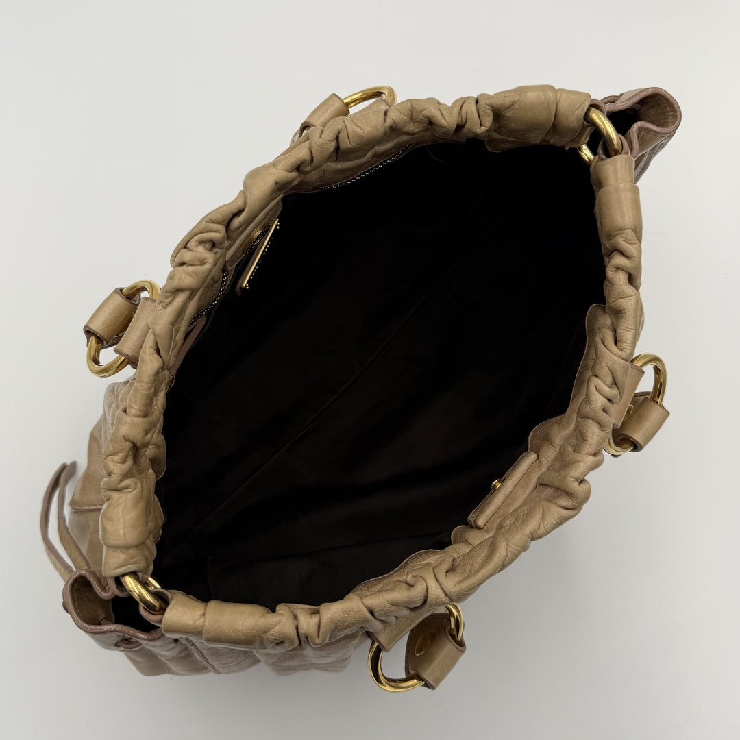 Miu Miu Vitello Leather Brown Handbag