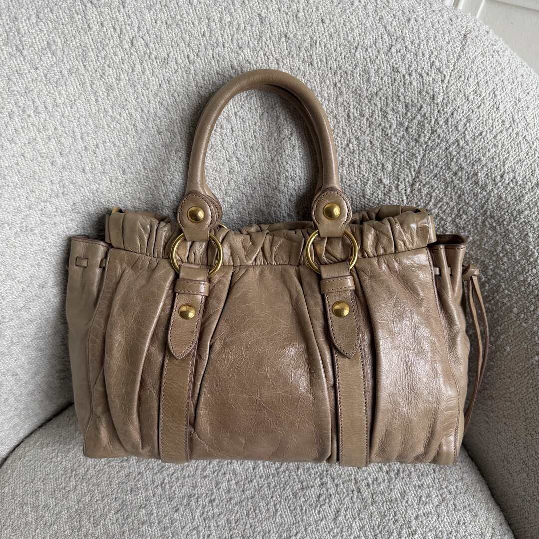 Miu Miu Vitello Leather Brown Handbag