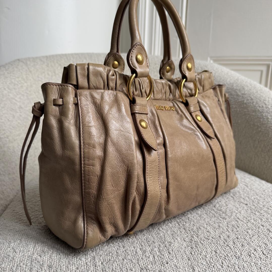 Miu Miu Vitello Leather Brown Handbag