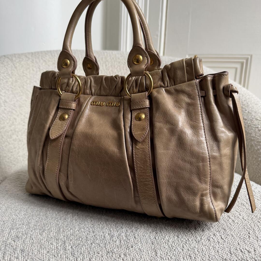 Miu Miu Vitello Leather Brown Handbag