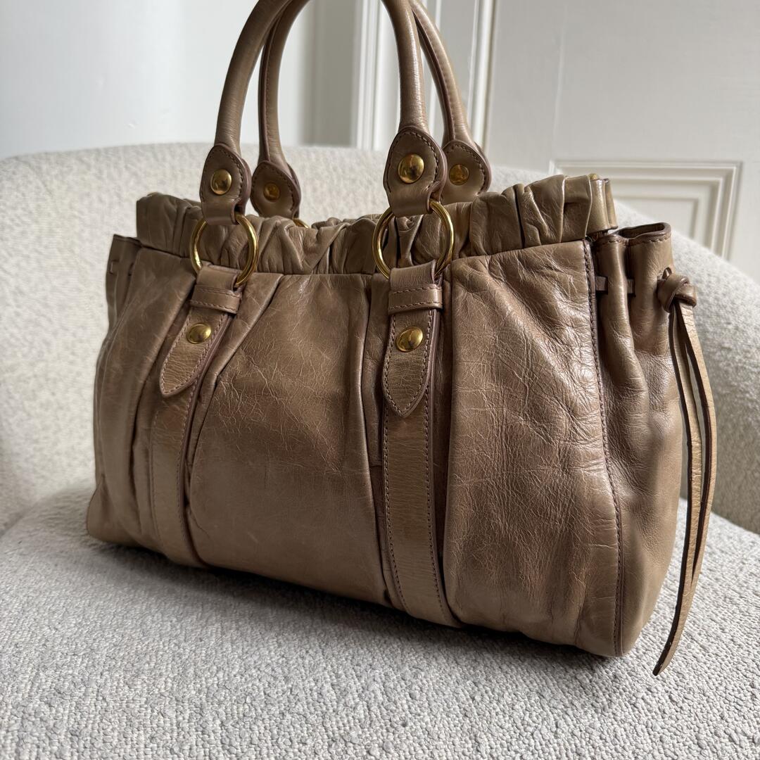 Miu Miu Vitello Leather Brown Handbag