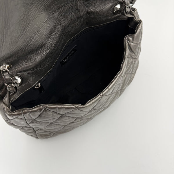 2010 Chanel Timeless Metallic Silver Chain Classic Flap Bag
