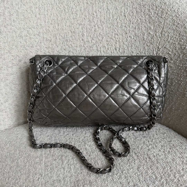 2010 Chanel Timeless Metallic Silver Chain Classic Flap Bag