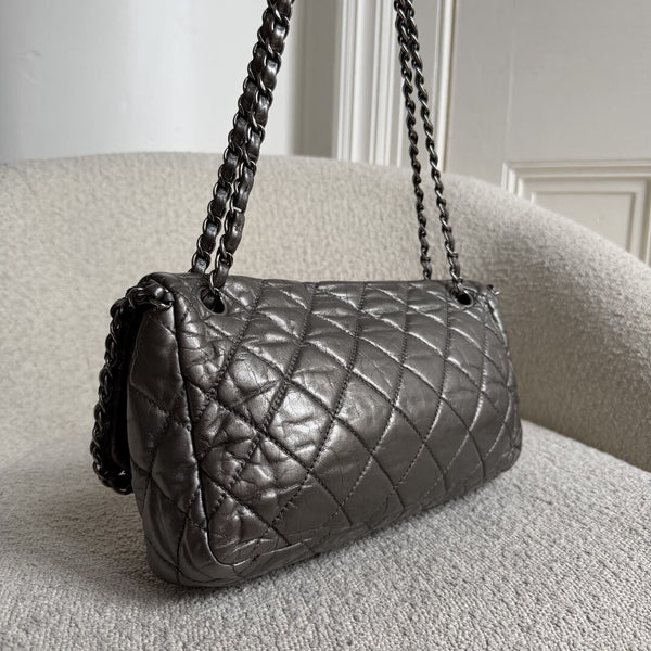 2010 Chanel Timeless Metallic Silver Chain Classic Flap Bag