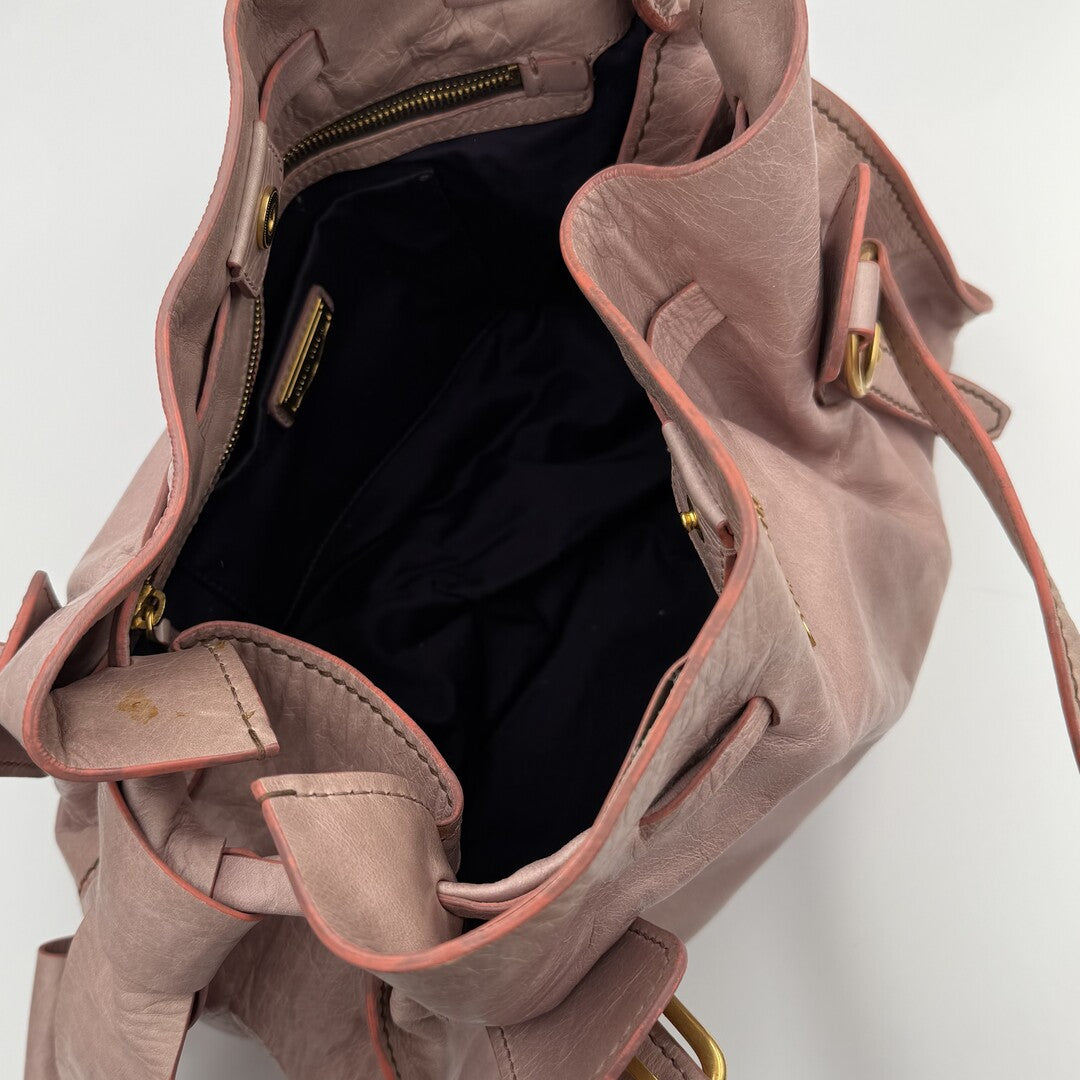 Miu Miu Vitello Leather Dusty Pink Tote Bag