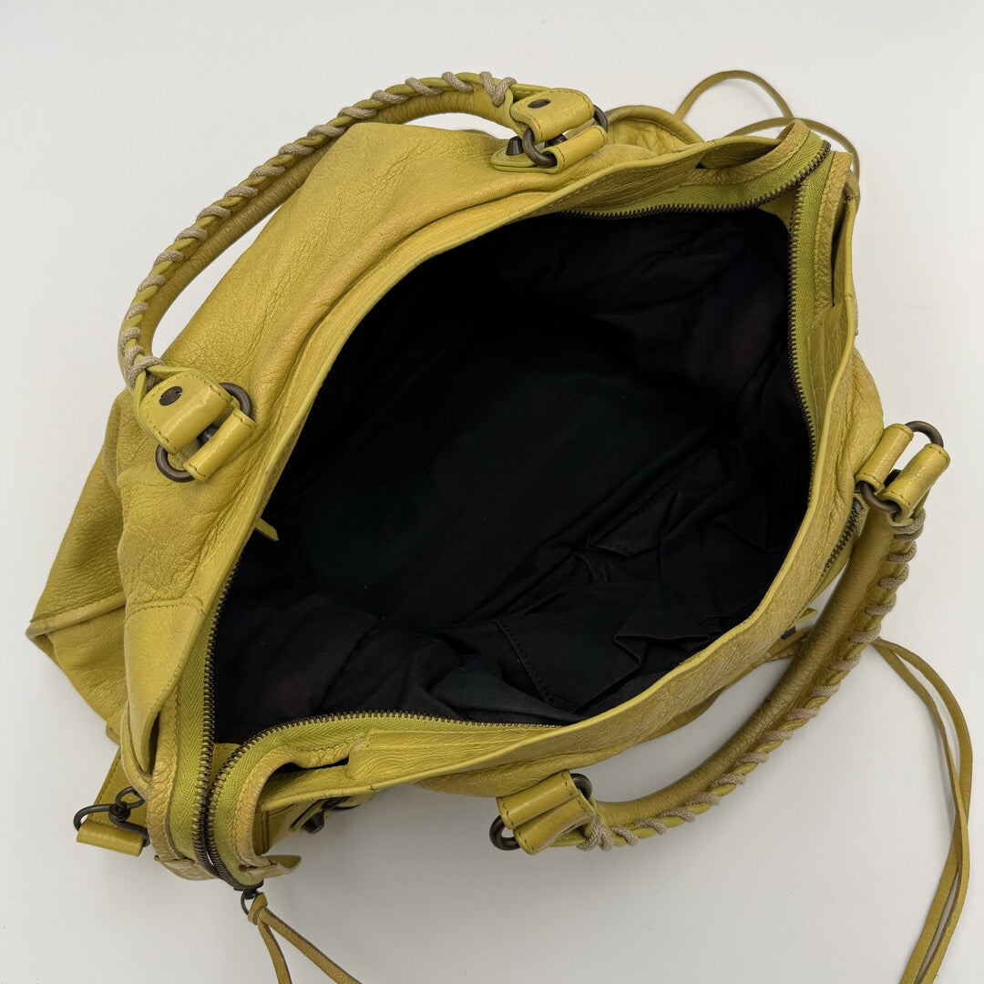 2014 Balenciaga City Leather Yellow Handbag