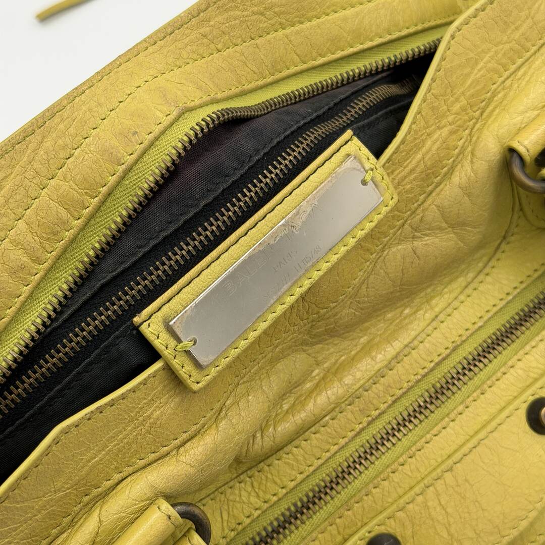 2014 Balenciaga City Leather Yellow Handbag