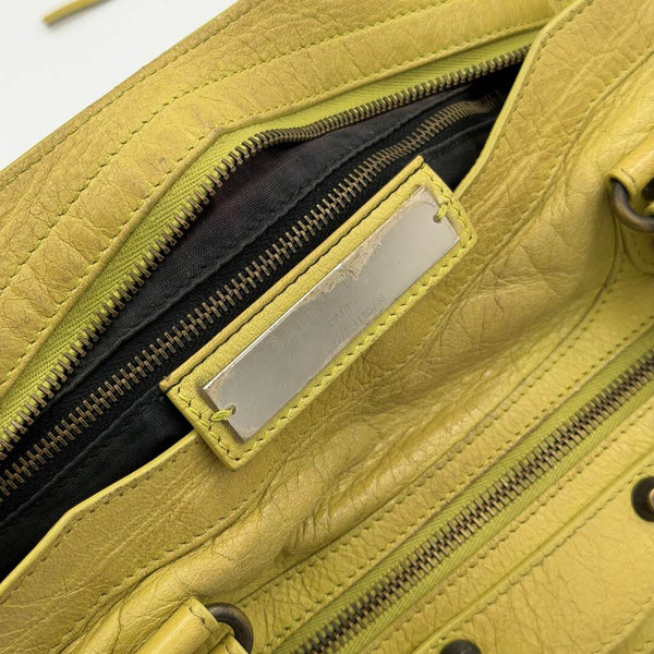 2014 Balenciaga City Leather Yellow Handbag