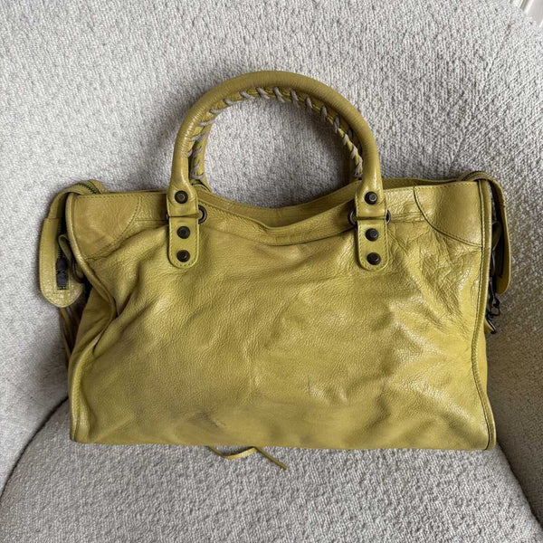 2014 Balenciaga City Leather Yellow Handbag