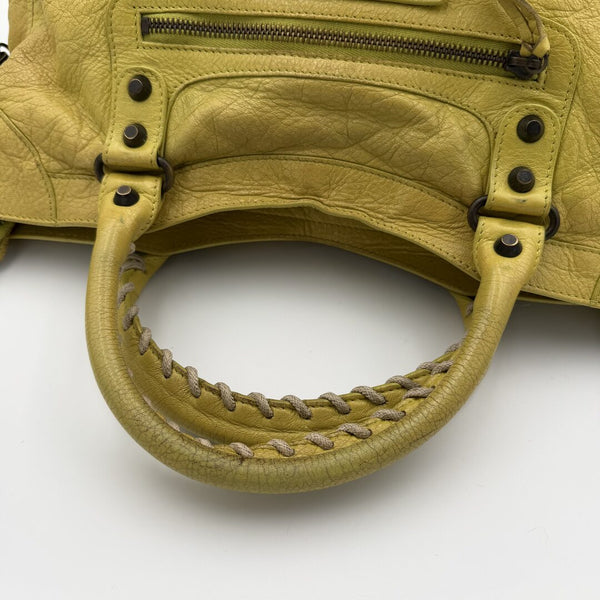 2014 Balenciaga City Leather Yellow Handbag