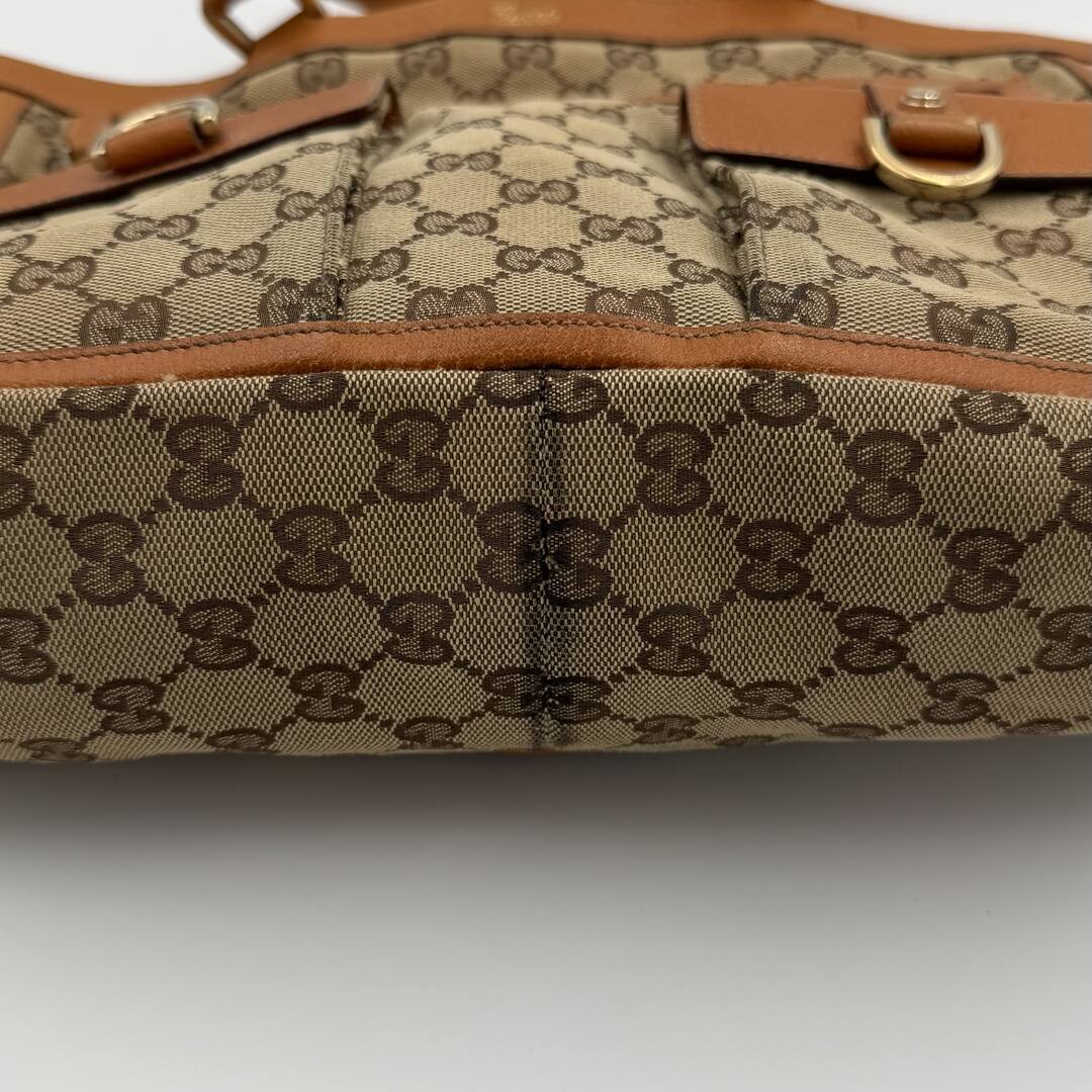 Gucci GG Canvas Abbey D-Ring Pocket Brown Tote Bag