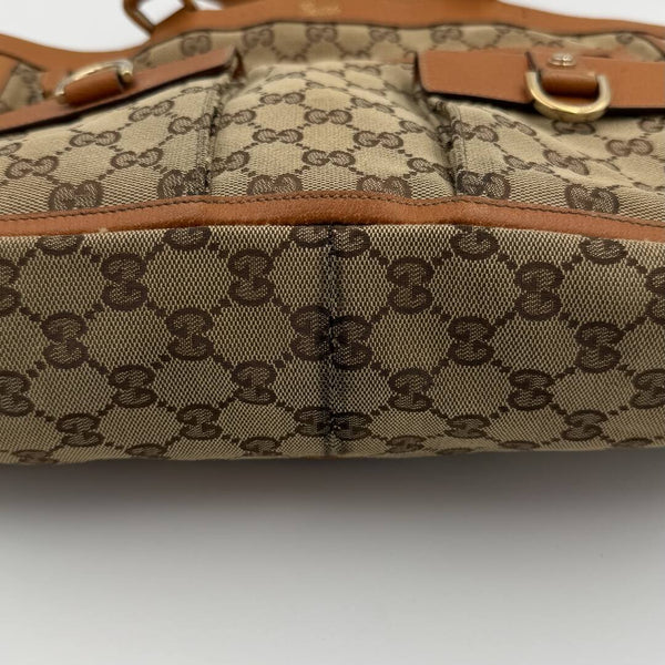Gucci GG Canvas Abbey D-Ring Pocket Brown Tote Bag
