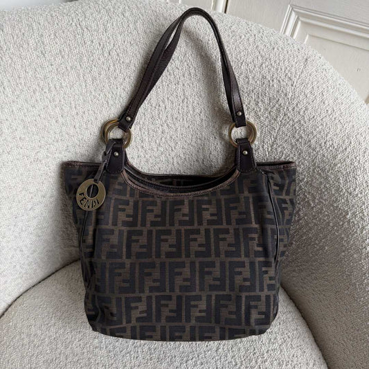 Fendi Zucca Canvas Chef Brown Tote Bag