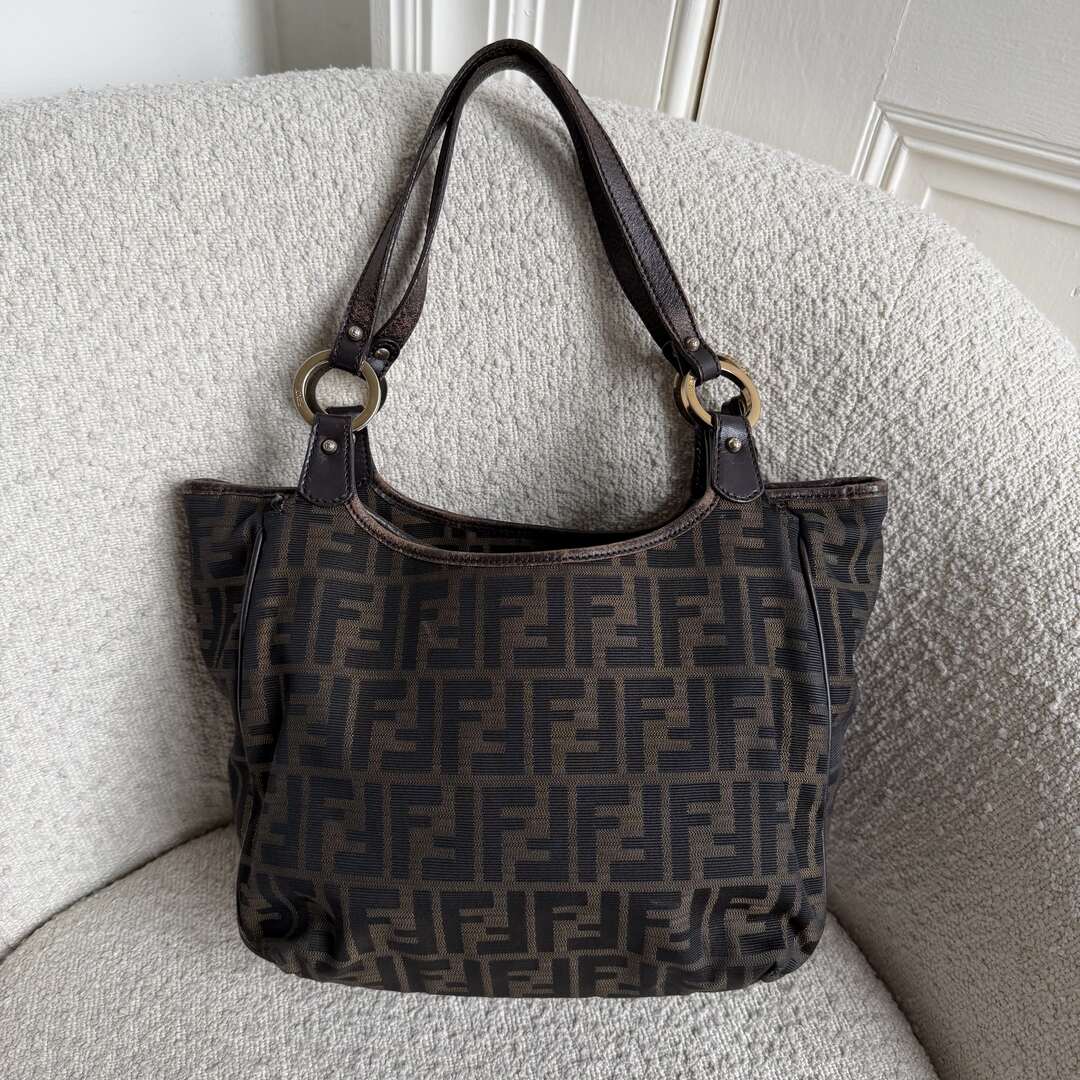 Fendi Zucca Canvas Chef Brown Tote Bag