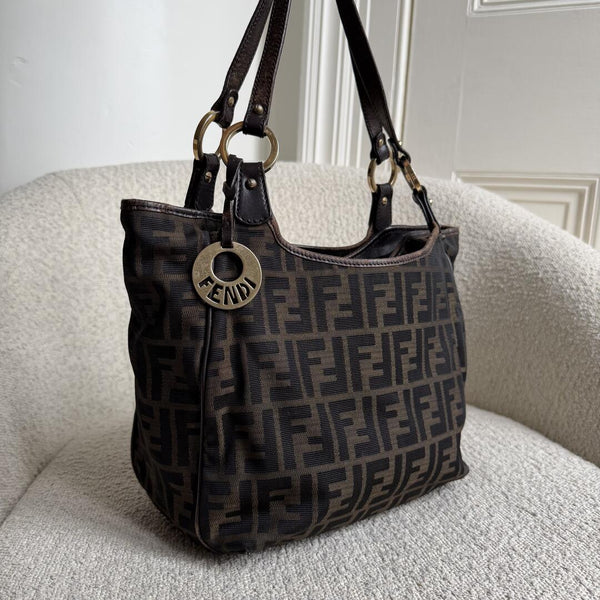 Fendi Zucca Canvas Chef Brown Tote Bag