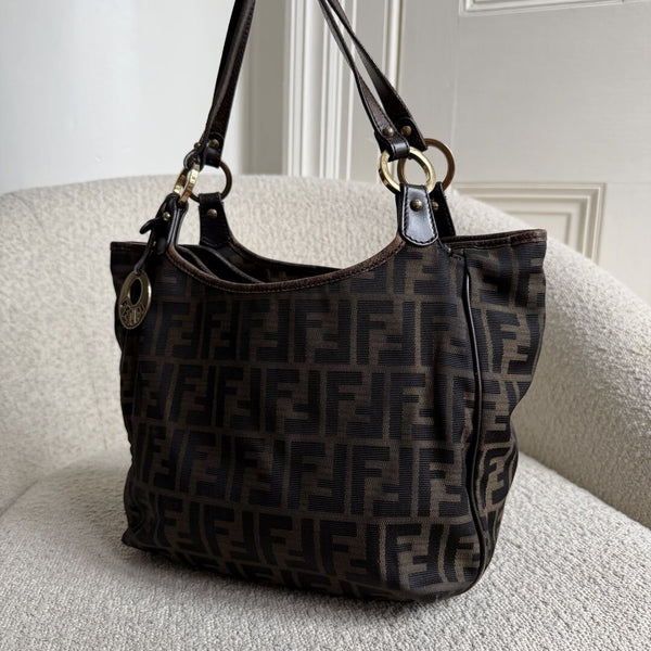Fendi Zucca Canvas Chef Brown Tote Bag