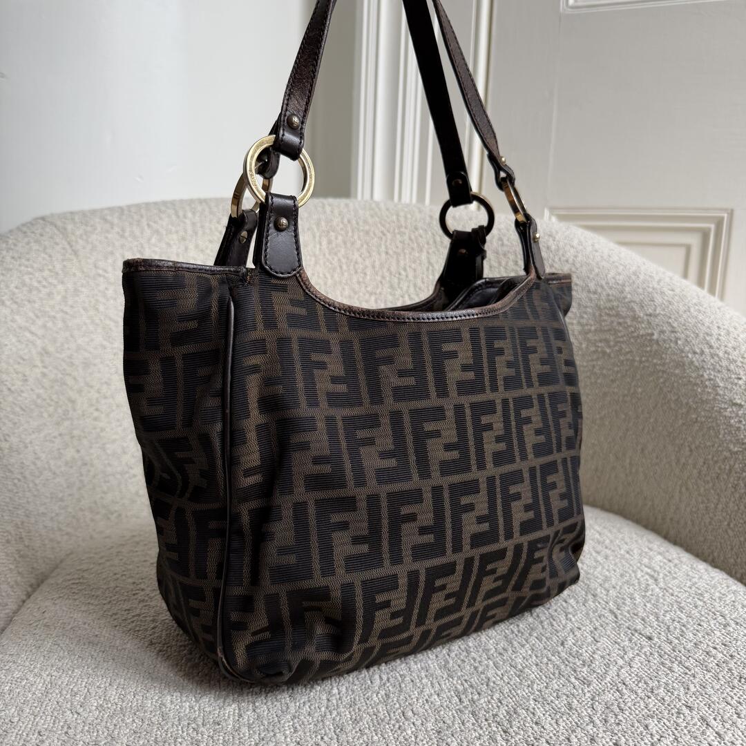 Fendi Zucca Canvas Chef Brown Tote Bag