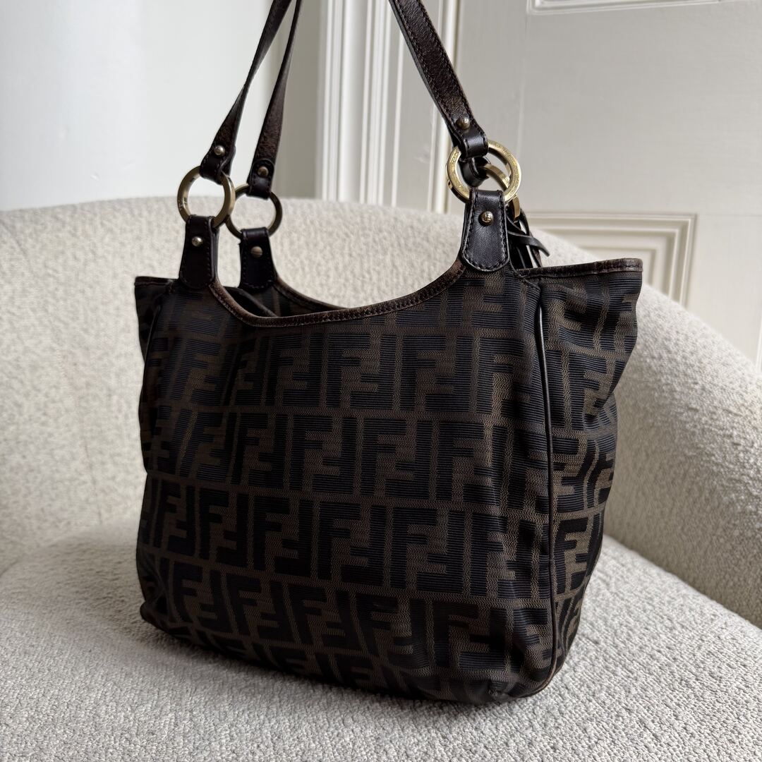 Fendi Zucca Canvas Chef Brown Tote Bag