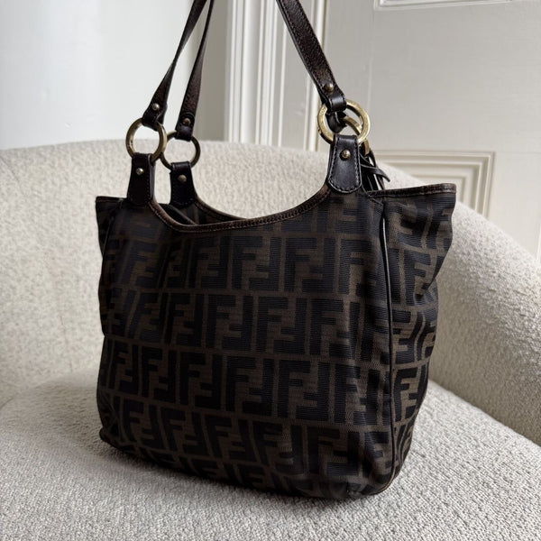 Fendi Zucca Canvas Chef Brown Tote Bag