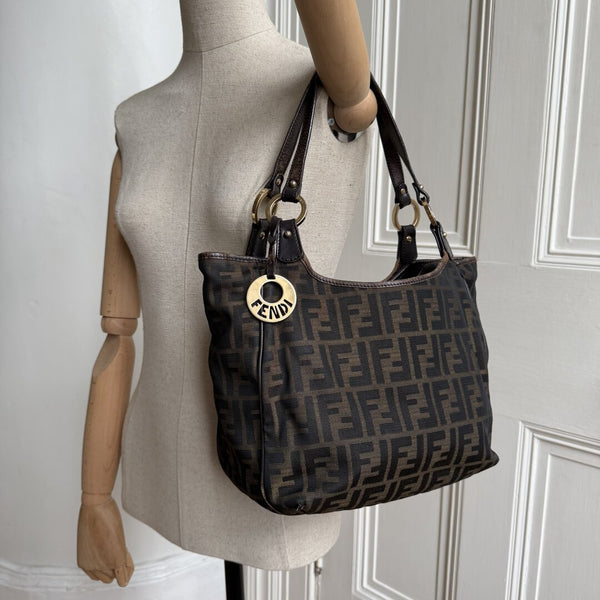 Fendi Zucca Canvas Chef Brown Tote Bag