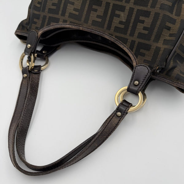 Fendi Zucca Canvas Chef Brown Tote Bag