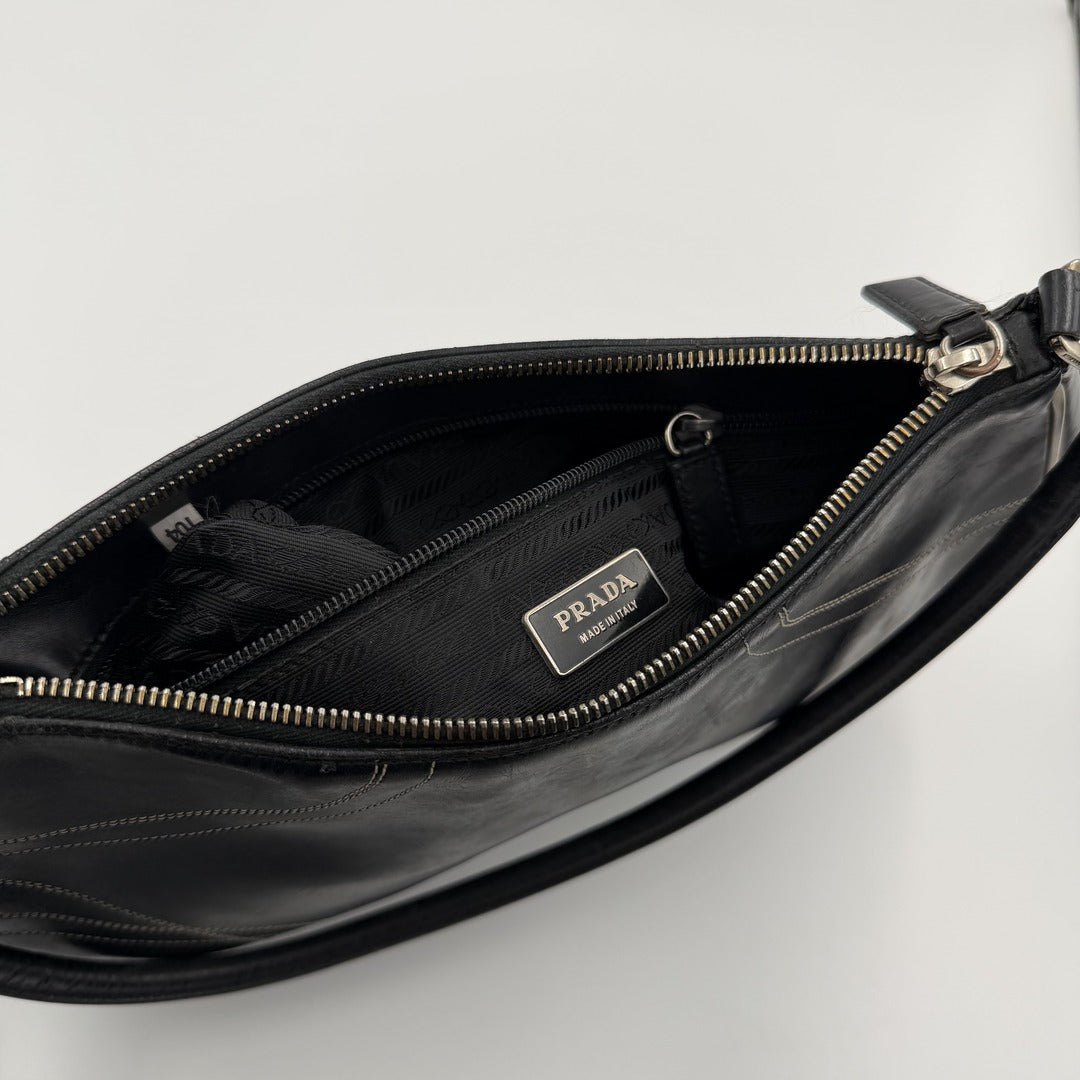 Prada Napa Leather Black Shoulder Bag