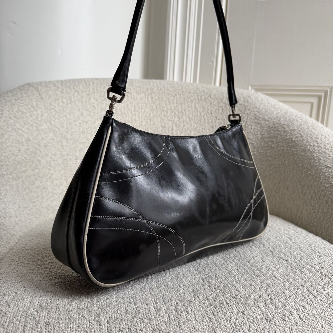 Prada Napa Leather Black Shoulder Bag