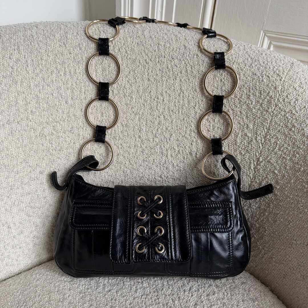Yves Saint Laurent Rive Gauche Corset Black Shoulder Bag