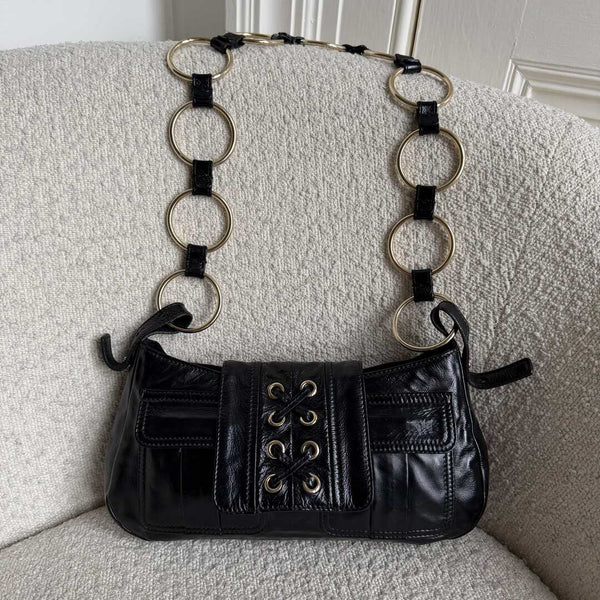 Yves Saint Laurent Rive Gauche Corset Black Shoulder Bag