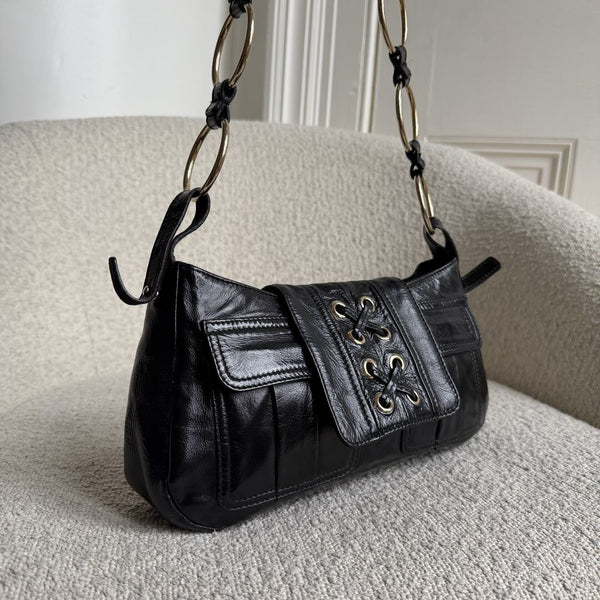 Yves Saint Laurent Rive Gauche Corset Black Shoulder Bag
