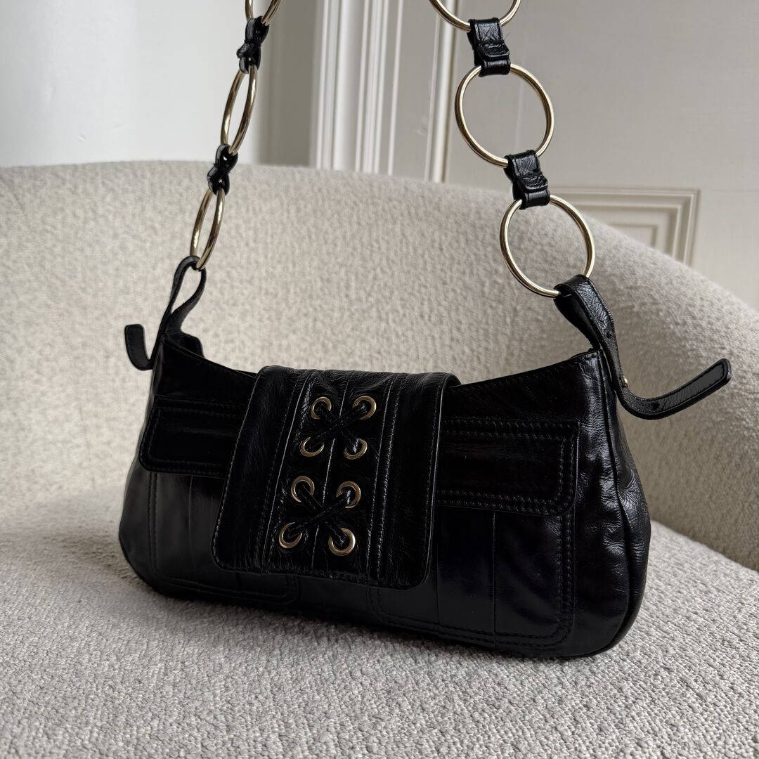 Yves Saint Laurent Rive Gauche Corset Black Shoulder Bag