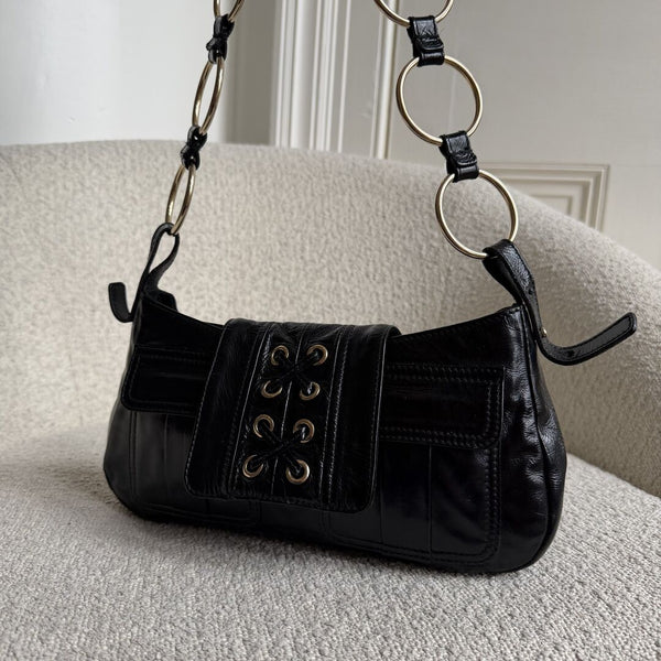 Yves Saint Laurent Rive Gauche Corset Black Shoulder Bag