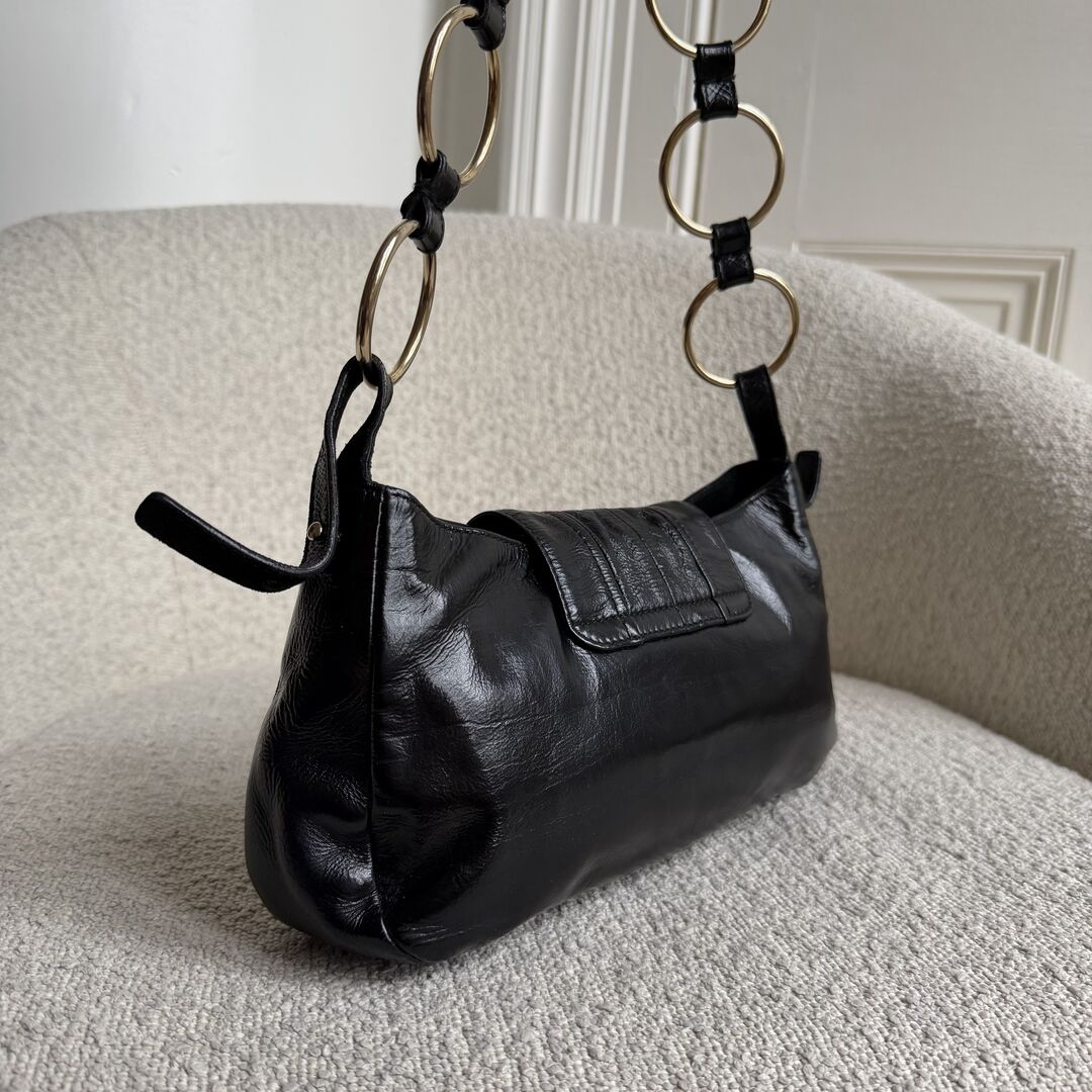 Yves Saint Laurent Rive Gauche Corset Black Shoulder Bag