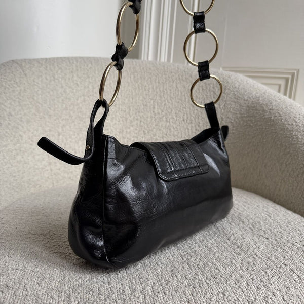 Yves Saint Laurent Rive Gauche Corset Black Shoulder Bag