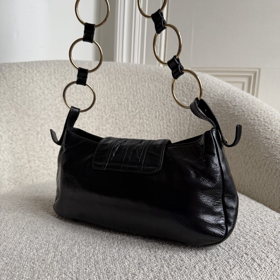 Yves Saint Laurent Rive Gauche Corset Black Shoulder Bag