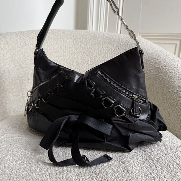 RARE Dior Corset Black Leather Shoulder Bag