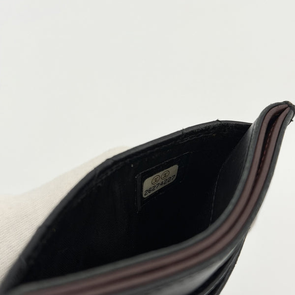 2018 Chanel CC Black Leather Card Case Wallet