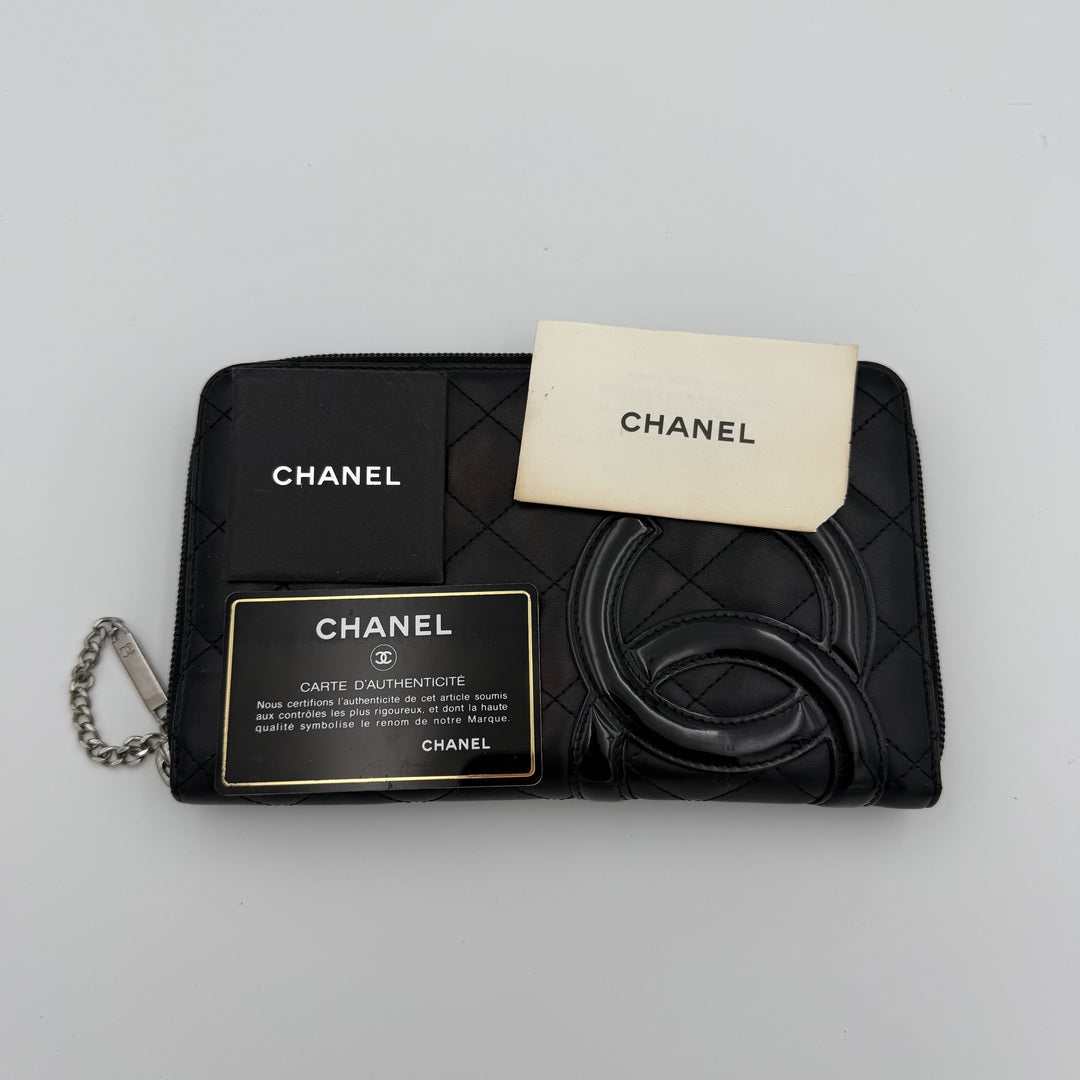 2005 Chanel CC Cambon Black Leather Wallet