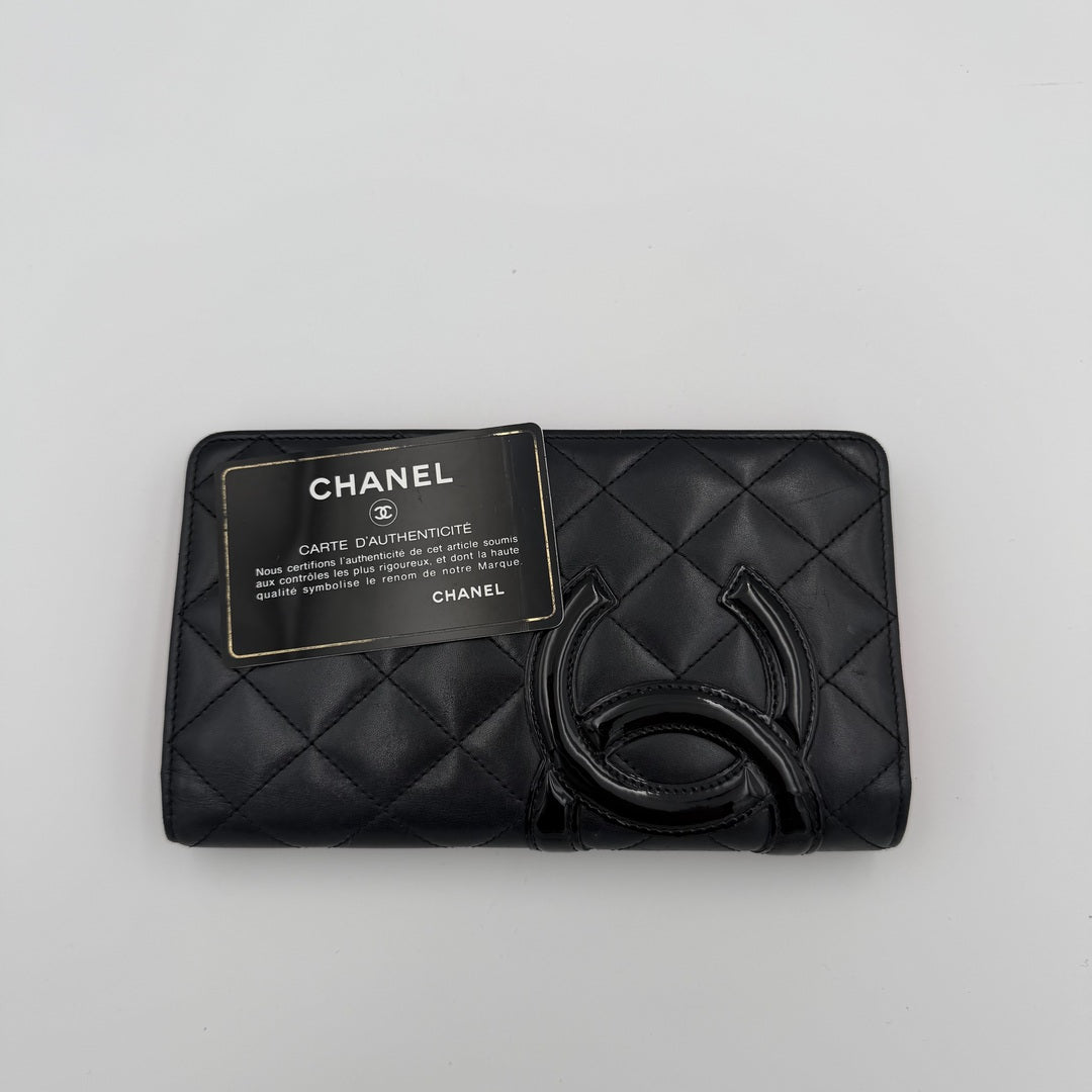 2012 Chanel CC Cambon Black Leather Wallet