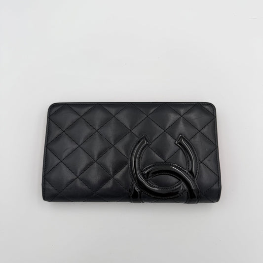 2012 Chanel CC Cambon Black Leather Wallet