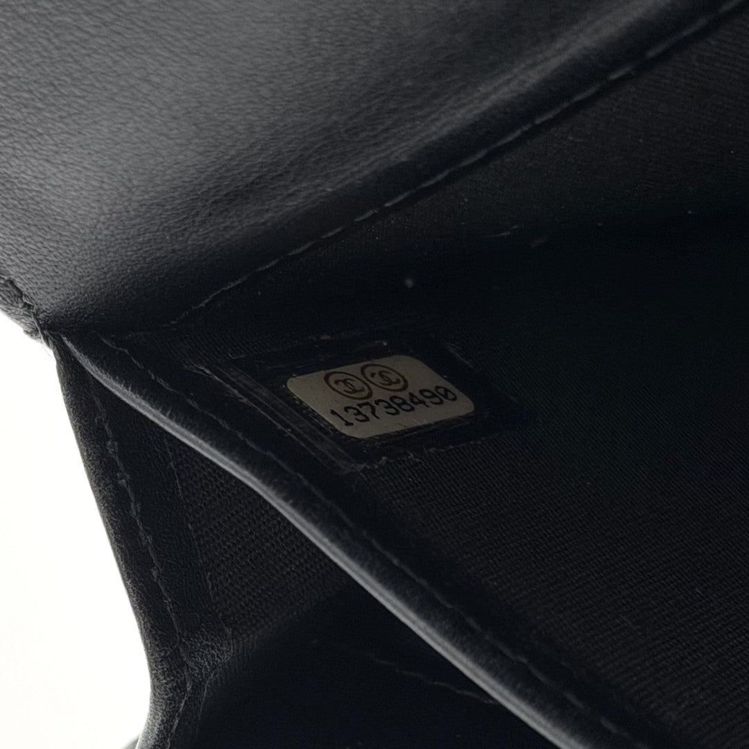 2010 Chanel CC Matelasse Patent Black Leather Long Wallet