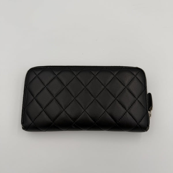 2011 Chanel CC Matelasse Lambskin Black Leather Long Zip Wallet